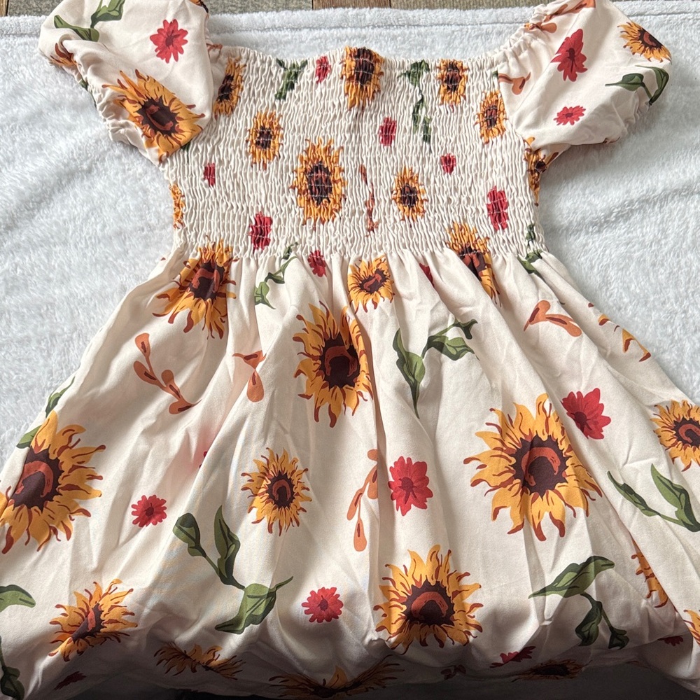 Floral Sunflower Kids Dress